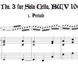 Complete Suite No. 3 BWV 1009 transposed to F major