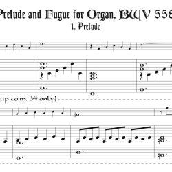Bach Prélude and Fugue BWV 558 arr. for tenor or soprano recorder & keyboard