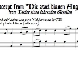Recorded performance of “Die zwei blau Augen,” version for soprano and tenor recorders