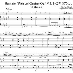 Sonata, Op. 1 No. 12, HWV 370, 1st Mvmt., two versions