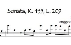 Sonata K. 455, L. 209, P. 354 with alternative version for alto switching to either tenor or soprano