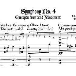 Excerpts from Symphony No. 4, 2nd Mvmt., arr. for tenor recorder with shift to soprano