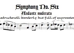 Andante moderato from Symphony No. 6 for Bass recorder doubling Alto, Tenor and Soprano