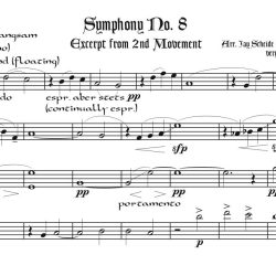 Symphony No. 8, excerpt from the 2nd Mvmt., two different transpositions