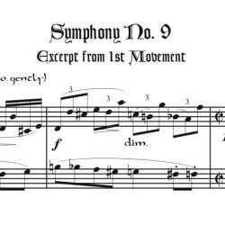 Excerpt from Symphony No. 9, 1st mvt., arr. for soprano & bass recorders