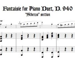 “Scherzo” from Fantaisie for Pf. 4-hands, D. 940, arr. for alto & bass recorders