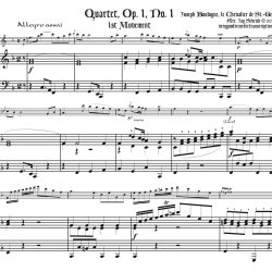 Quartet, Op. 1, No. 1, arr. for Alto doubling Tenor or Soprano