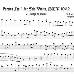 Bach Tempo di Borea & Double from Partita No. 1 BWV 1002