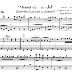 “Minuet de Haendel” arr. for alto & tenor recorders