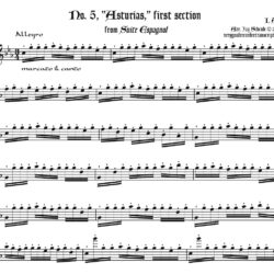 “Asturias,” No. 5 from <i>Suite Espagnol</i>, first section